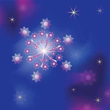 Snow fireworks. Vector image. Design to design banner, poster, greeting cards.