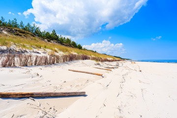 Sandy beach in Lubiatowo village, Baltic Sea, Poland