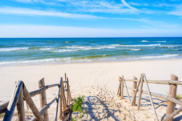 Path to beach in Bialogora village, Baltic Sea, Poland