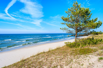 View of beach in Bialogora village, Baltic Sea, Poland