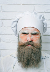 Man with flour on face