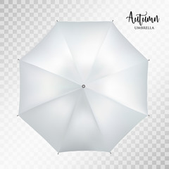 Vector classic grey round Rain umbrella top view. Transparent background