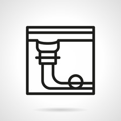 Pool table pocket simple black line vector icon