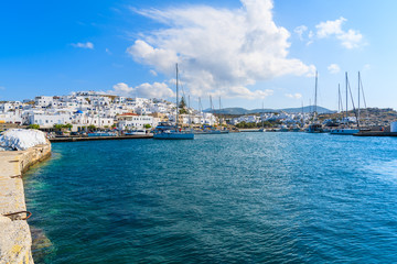 View of Naoussa port on Paros island, Greece