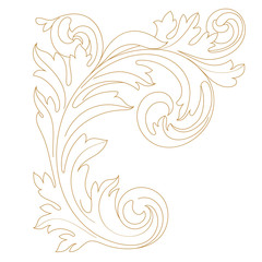 Golden vintage baroque ornament. Retro pattern antique style acanthus. Decorative design element filigree calligraphy vector. - stock vector