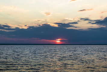 beautiful sunset on the sea