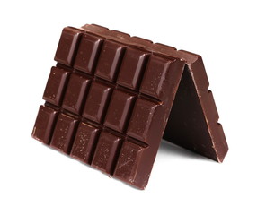 chocolate bars isolated on white background