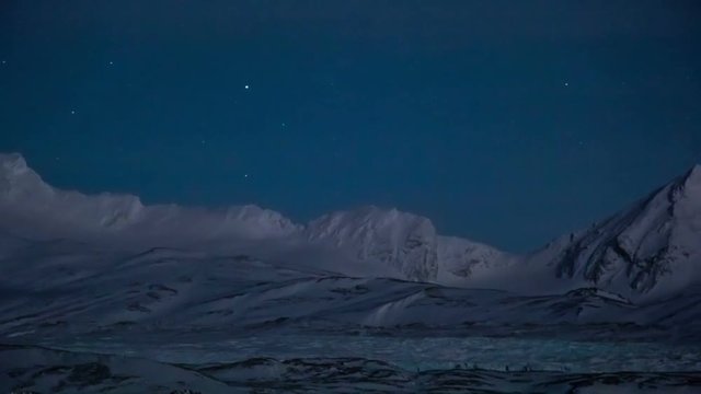 Stars over Arctic sky - Spitsbergen.