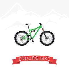 Fototapeta na wymiar Vector illustration of bike for enduro in flat style.