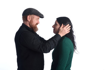 Couple in love with white background
