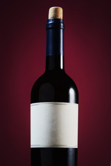 Bottle of wine with blank label