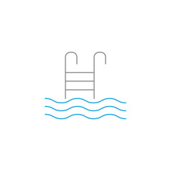 Pool with ladder solid icon, swimming, vector graphics, a colorful linear pattern on a white background, eps 10.