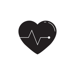 Heartbeat solid icon, cardio, vector graphics, a filled pattern on a white background, eps 10.