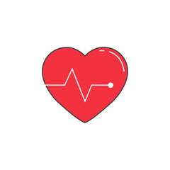 Heartbeat solid icon, cardio, vector graphics, a colorful linear pattern on a white background, eps 10.