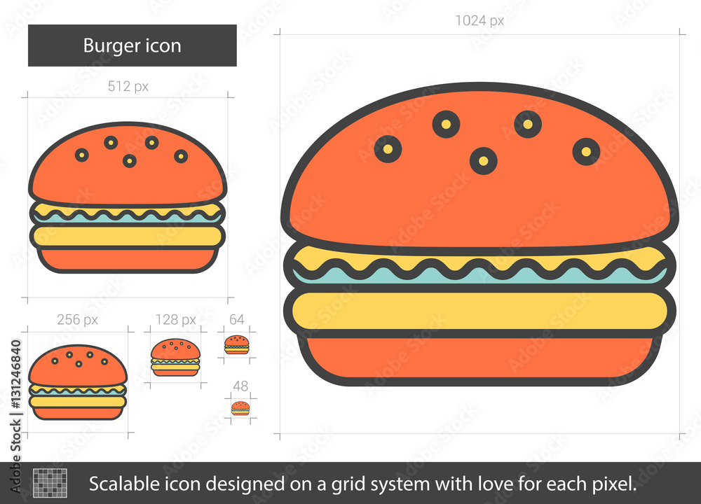 Canvas Prints burger line icon.