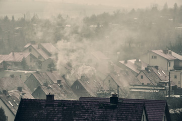 Fototapeta Dym nad miastem obraz