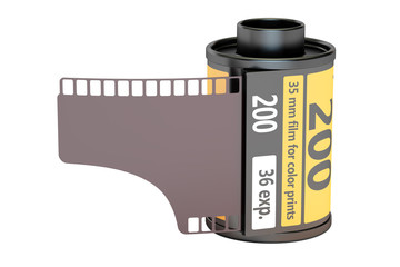35 mm camera film, 3D rendering