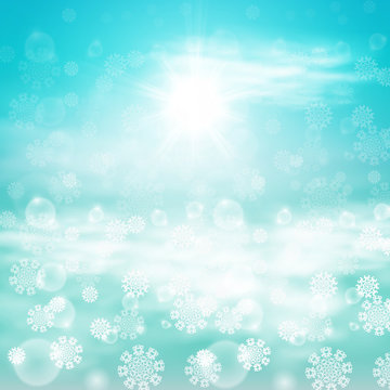 Winter sunny day background