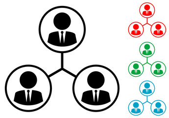 Icono plano network varios colores