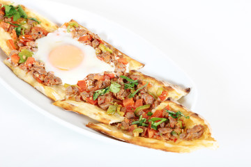 Turkish Traditional Pide Pizza Lahmacun