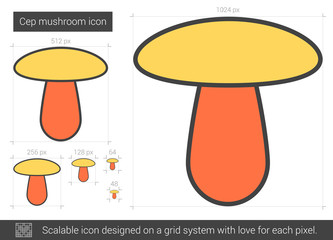 Cep mushroom line icon.