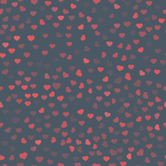 Abstract Valentine's Day hearts. Red hearts. Seamless background for your design. Vector illustration. Love concept. Cute wallpaper. Good idea for your Wedding,