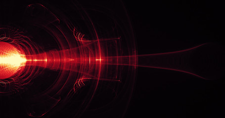 Red And Yellow Abstract Lines Curves Particles Background