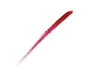Red color lipgloss brush stroke on background