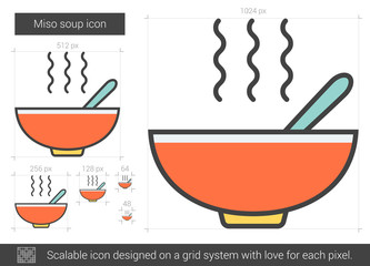 Miso soup line icon.