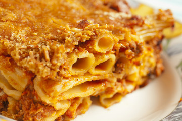 baked ziti, a classic Italian pasta dish