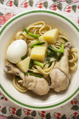caldo de gallina, the classic Peruvian chicken noodle soup