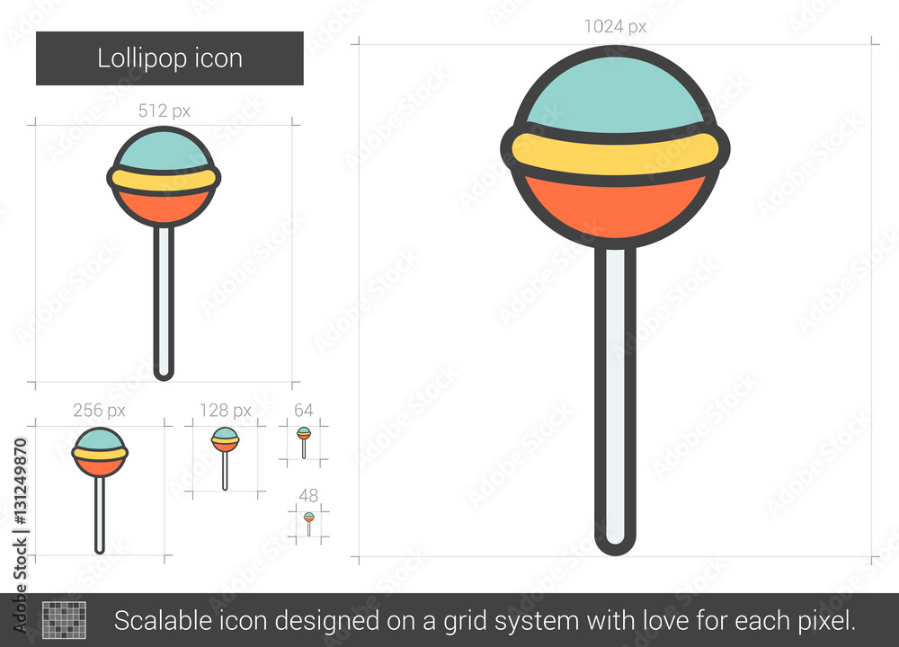 Wall mural lollipop line icon.