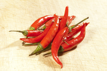 a pile of hot red peppers