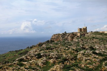 Fototapeta na wymiar Dingli Cliffs of Malta Landscape Countryside by the Sea