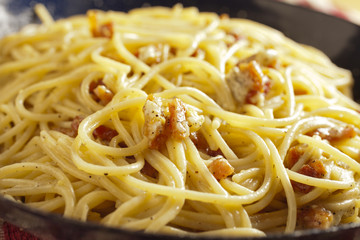 Spaghetti alla Carbonara, a classic Italian pasta dish