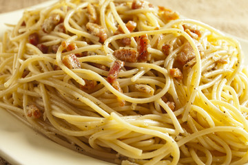 Spaghetti alla Carbonara, a classic Italian pasta dish