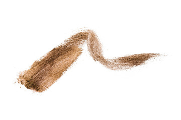 Brown color eyeshadow with glitter stroke on background