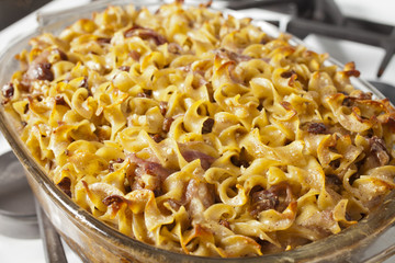 Noodle kugel, an Eastern European Jewish specialty