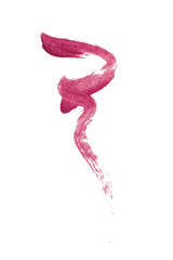 Red color lip gloss with glitter paint on background