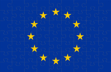 EU Flag Puzzle Background Illustration