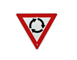 Sign for a round about