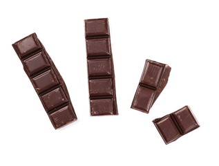 chocolate bars isolated on white background