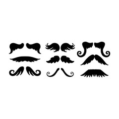 Vector mustache silhouette isolated