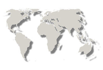 世界　地図　アイコン　白
