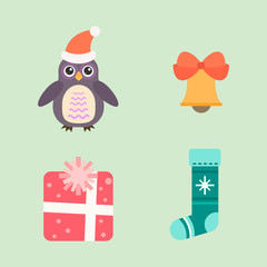 Christmas icons vector illustration.