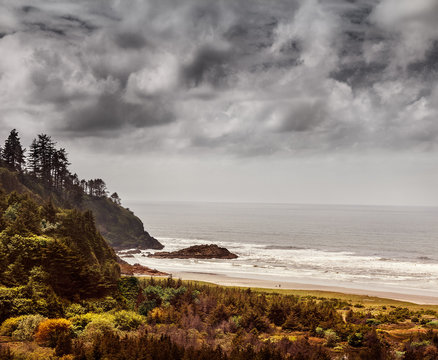 Beard's Hollow, Cape Disappointment State Park, Washington on a blustery June day