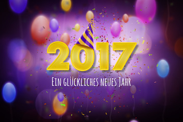 Ein glückliches neues Jahr 2017 - obrazy, fototapety, plakaty