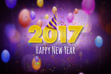 Happy New Year 2017 - obrazy, fototapety, plakaty