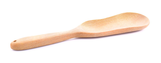 Wooden spoons on white background