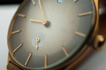 Detail of watch machinery. vintage watch